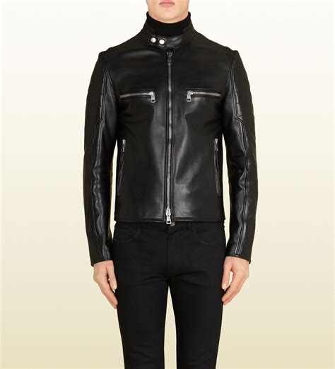 leather jacket men gucci|dark gucci jackets for men.